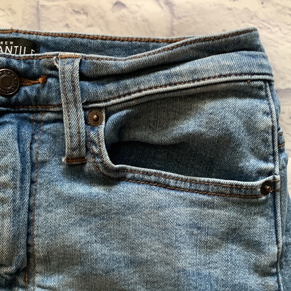 J Crew Mercantile Denim Mini Skirt Cut Off Hem Blue Jean Skirt Size 4 - Picture 4 of 12